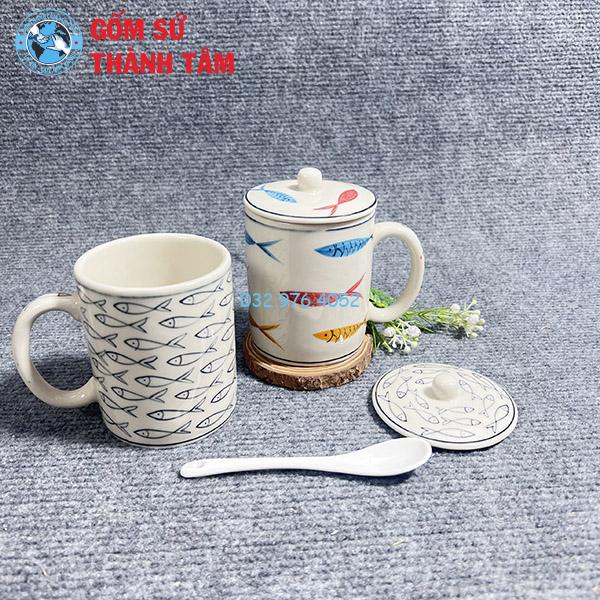 Ly Sứ Men Tro Bóng Vẽ Hoa Văn