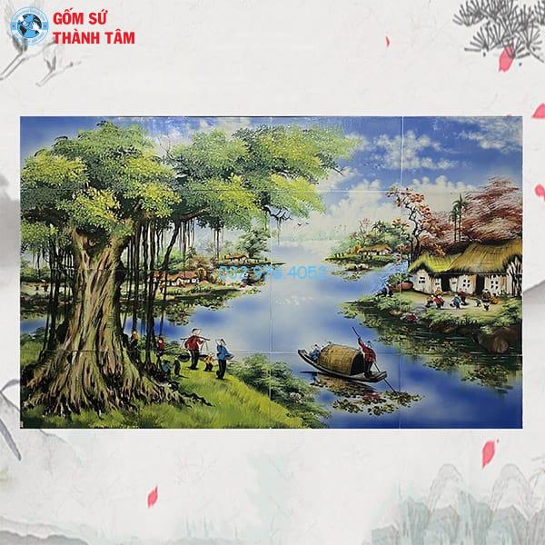 Tranh Gốm Vẽ Trơn Ốp Tường | Đồng Quê