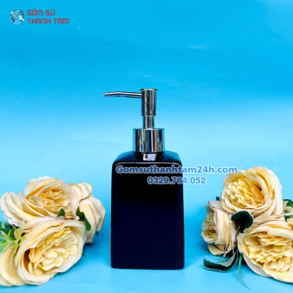 BÌNH GỐM ĐỰNG DẦU GỘI SỮA TẮM HÌNH VUÔNG