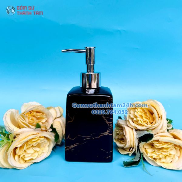 BÌNH GỐM ĐỰNG DẦU GỘI SỮA TẮM HÌNH VUÔNG