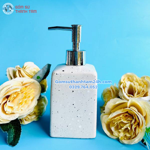 BÌNH GỐM ĐỰNG DẦU GỘI SỮA TẮM HÌNH VUÔNG