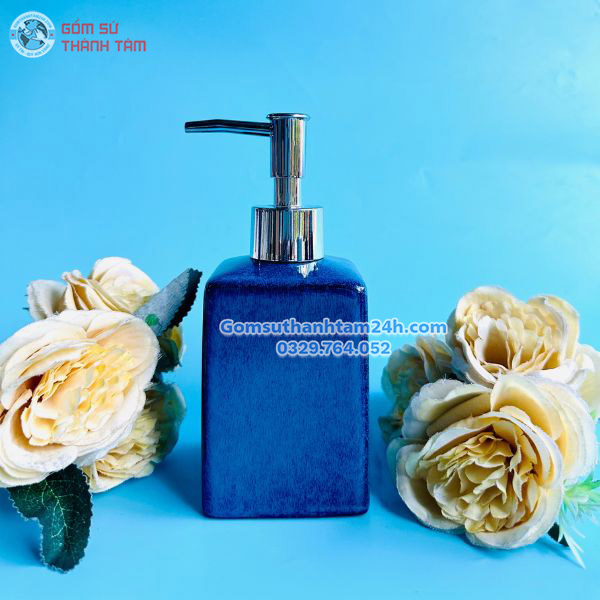 BÌNH GỐM ĐỰNG DẦU GỘI SỮA TẮM HÌNH VUÔNG