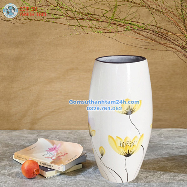BÌNH HOA GỐM BÁT TRÀNG DÁNG BOM GIÁ RẺ