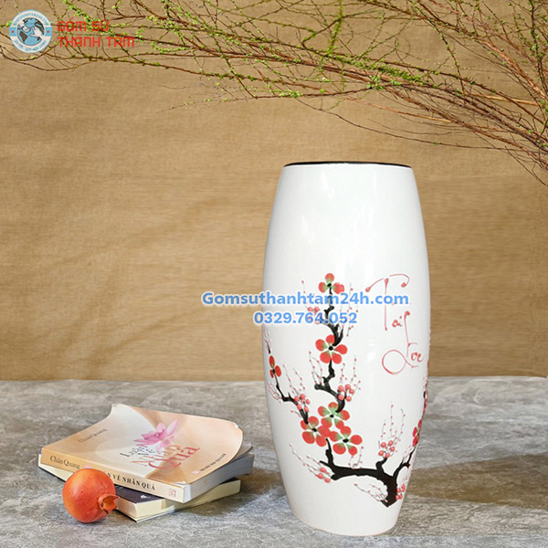 BÌNH HOA GỐM BÁT TRÀNG DÁNG BOM GIÁ RẺ