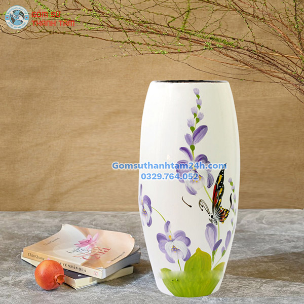 BÌNH HOA GỐM BÁT TRÀNG DÁNG BOM GIÁ RẺ