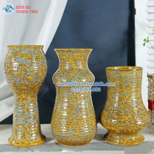 BÌNH HOA MEN HOẢ BIẾN KIM SA ĐỘC ĐÁO, BẮT MẮT