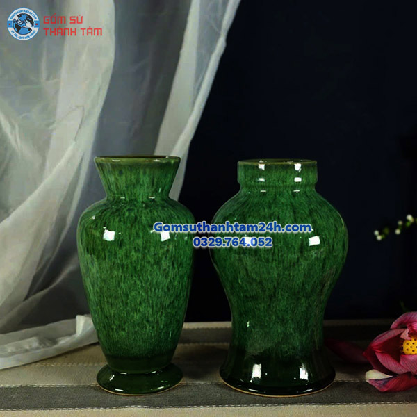 BÌNH HOA MEN XANH NGỌC HOẢ BIẾN TRƠN ĐA DẠNG KIỂU DÁNG