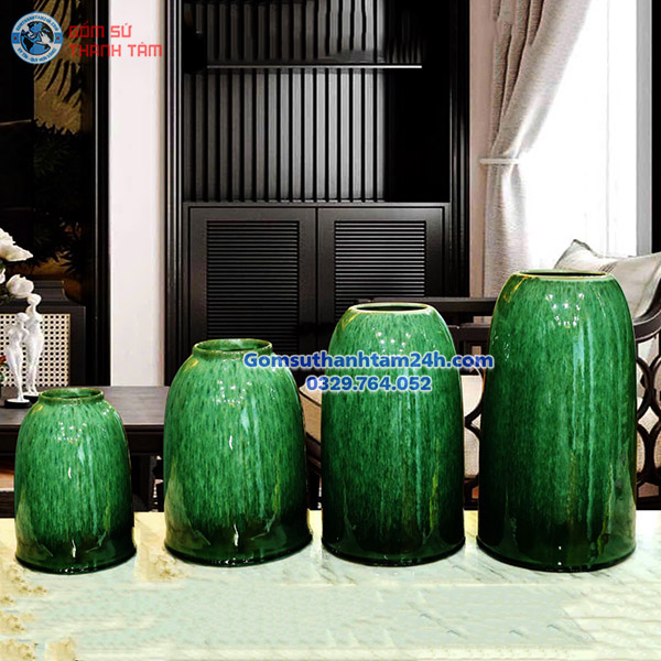 BÌNH HOA MEN XANH NGỌC HOẢ BIẾN TRƠN ĐA DẠNG KIỂU DÁNG