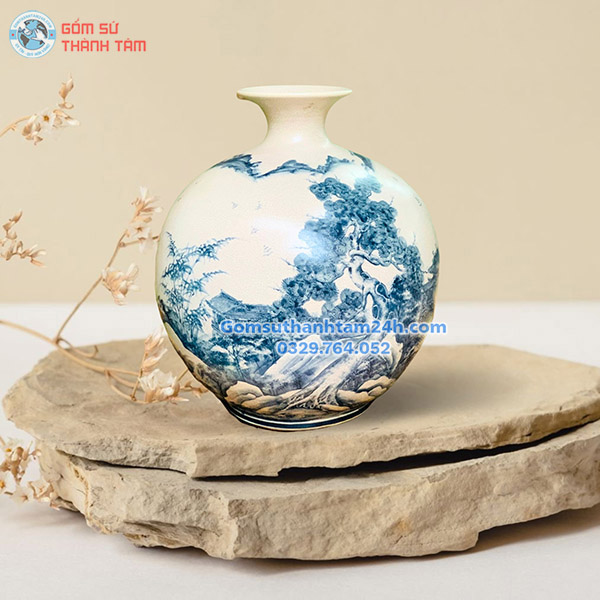 BÌNH HOA MEN RẠN GIẢ CỔ KIỂU DÁNG BÌNH HÚT LỘC BẮT MẮT