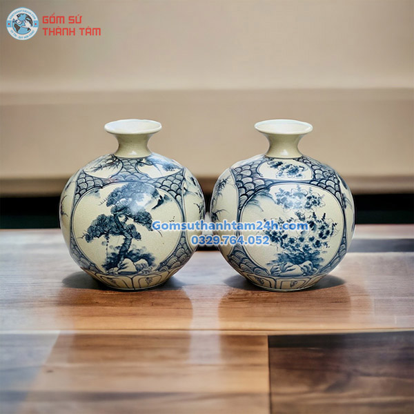 BÌNH HOA MEN RẠN GIẢ CỔ KIỂU DÁNG BÌNH HÚT LỘC BẮT MẮT