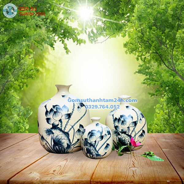 BÌNH HOA MEN RẠN GIẢ CỔ DÁNG BÌNH HÚT LỘC