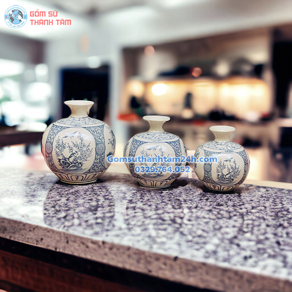 BÌNH HOA MEN RẠN GIẢ CỔ KIỂU DÁNG BÌNH HÚT LỘC BẮT MẮT