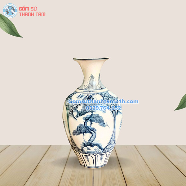 BÌNH HOA MEN RẠN GIẢ CỔ KIỂU DÁNG BẢO BÌNH