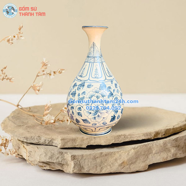 BÌNH HOA MEN RẠN GIẢ CỔ KIỂU DÁNG TÌ BÀ NHỎ