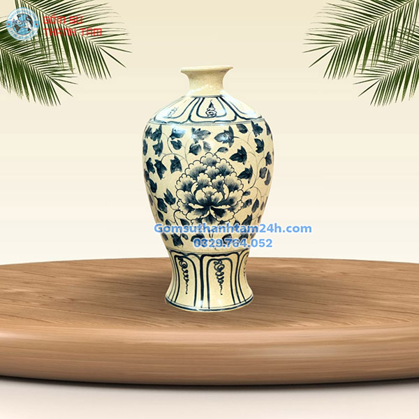 BÌNH HOA MEN RẠN GIẢ CỔ KIỂU DÁNG MAI BÌNH