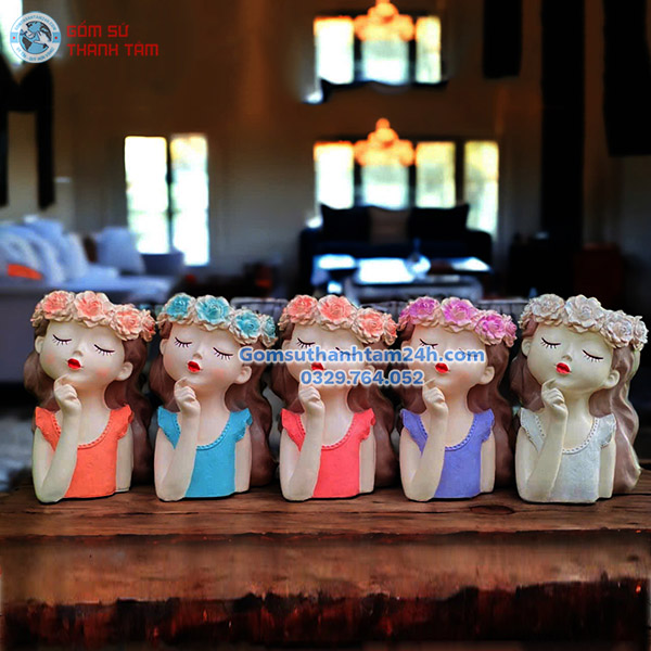 BÌNH HOA SÁNG TẠO KIỂU DÁNG CÔ GÁI ĐÁNG YÊU