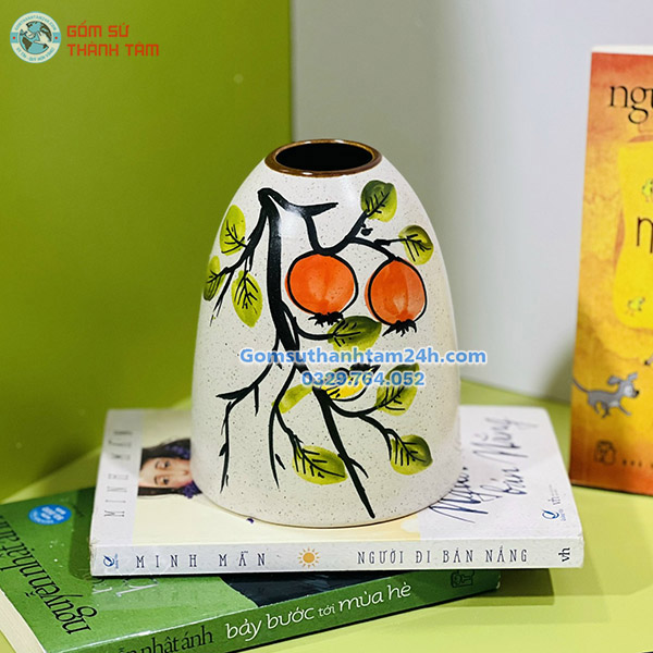 BÌNH HOA VẼ TAY CAO CẤP DÁNG CHUÔNG NHỎ