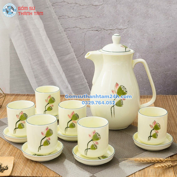 ẤM CHÉN TRẮNG IN LOGO DÙNG LÀM QUÀ BIẾU CAO CẤP