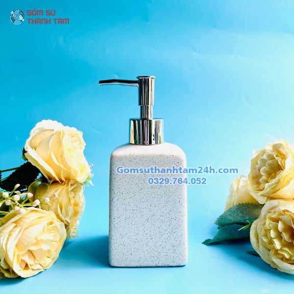 BÌNH GỐM ĐỰNG DẦU GỘI SỮA TẮM HÌNH VUÔNG