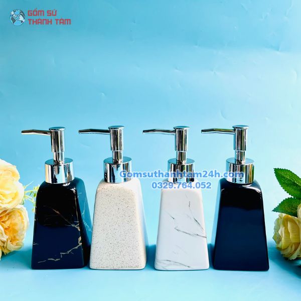 BÌNH GỐM ĐỰNG DẦU GỘI SỮA TẮM HÌNH THANG