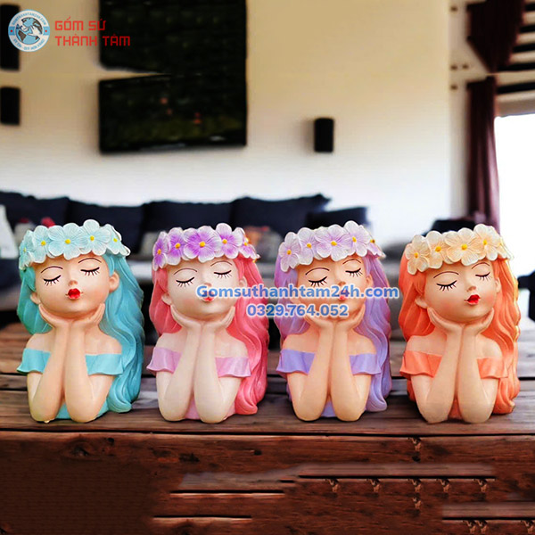 BÌNH HOA SÁNG TẠO KIỂU DÁNG CÔ GÁI ĐÁNG YÊU