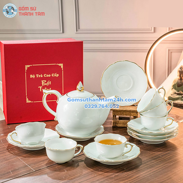 ẤM CHÉN TRẮNG IN LOGO LÀM QUÀ TẶNG DOANH NGHIỆP