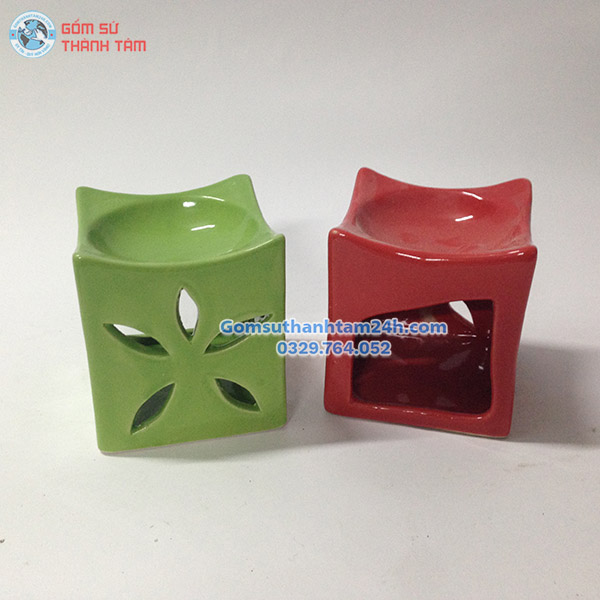 ĐÈN ĐỐT TINH DẦU BẰNG NẾN DÁNG VUÔNG BẮT MẮT