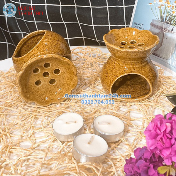 ĐÈN ĐỐT TINH DẦU BẰNG NẾN KIỂU DÁNG BÁNG NGUYỆT