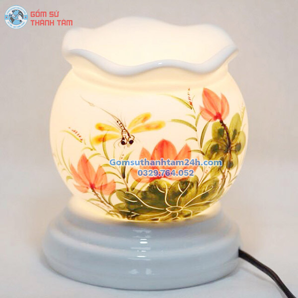 ĐÈN TINH DẦU BẰNG ĐIỆN DÁNG TRÒN MIỆNG SÓNG