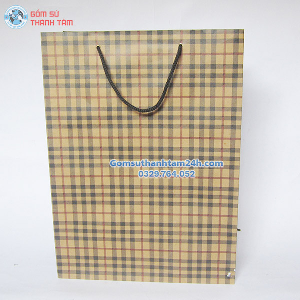 TÚI XÁCH GIẤY MÀU NÂU NHIỀU HOẠ TIẾT HOA VĂN ĐẸP