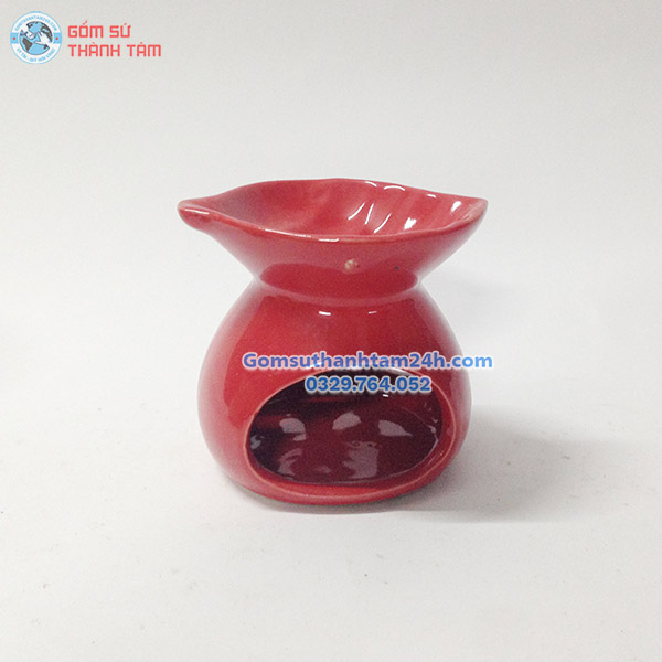 ĐÈN TINH DẦU BẰNG NẾN MIỆNG HÌNH LÁ ĐẸP MẮT