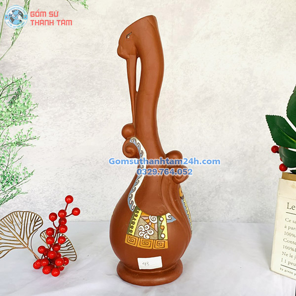 BÌNH HOA GỐM NÂU ĐỎ KIỂU DÁNG NGHỆ THUẬT GIÁ TỐT