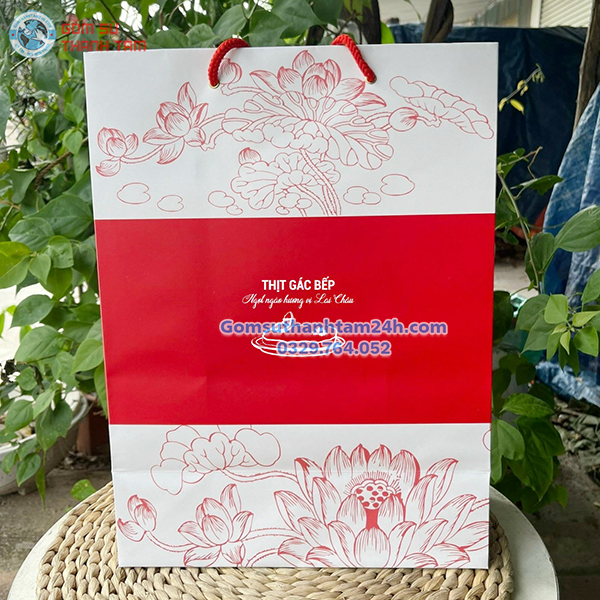 TÚI XÁCH GIẤY MÀU ĐỎ ĐỰNG QUÀ TẶNG ĐẸP