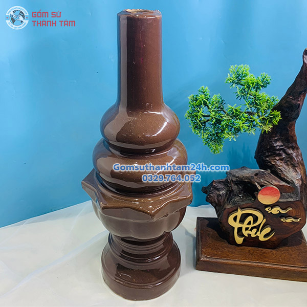 HỒ LÔ THU LỒI MÀU NÂU GỐM SỨ ĐẸP MẮT