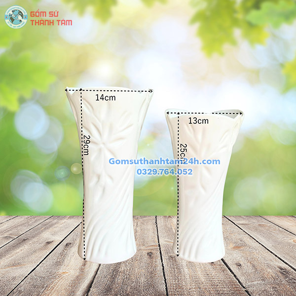 BÌNH HOA MEN TRẮNG KIỂU DÁNG MIỆNG LOE