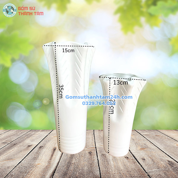 BÌNH HOA MEN TRẮNG KIỂU DÁNG MIỆNG LOE