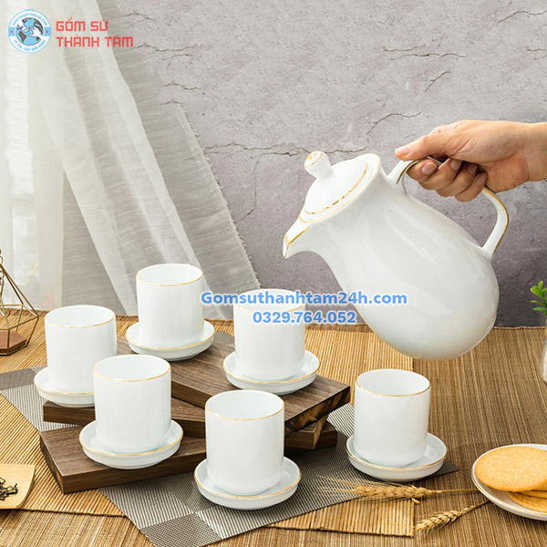 ẤM CHÉN TRẮNG IN LOGO ĐẸP, PHÙ HỢP LÀM QUÀ TẶNG