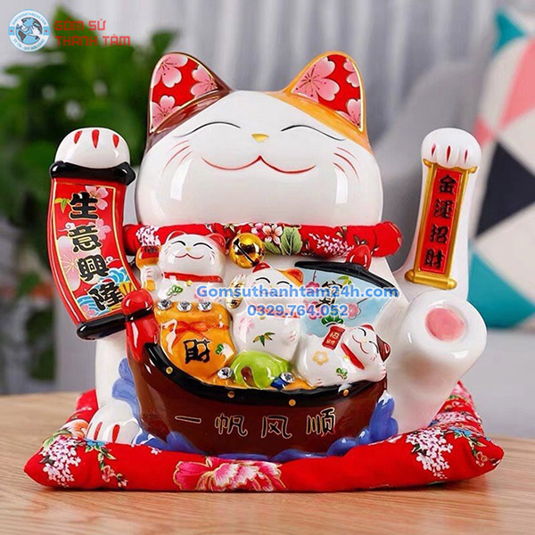 MÈO THẦN TÀI VẪY TAY CAO 25CM DÙNG PIN VÀ ĐIỆN, NHIỀU MẪU MÃ