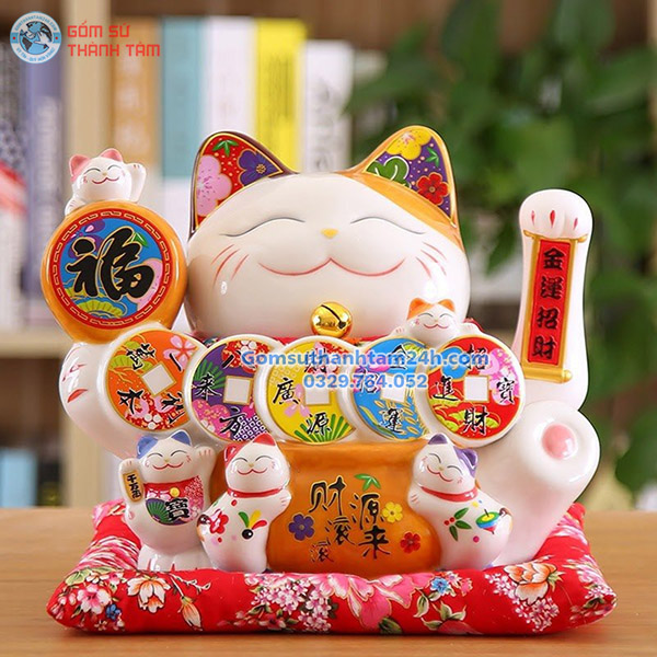 MÈO THẦN TÀI VẪY TAY CAO 25CM DÙNG PIN VÀ ĐIỆN, NHIỀU MẪU MÃ