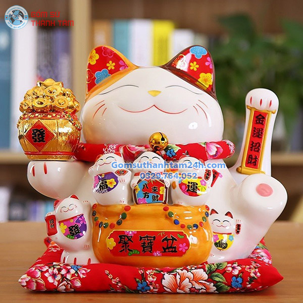 MÈO THẦN TÀI VẪY TAY CAO 25CM DÙNG PIN VÀ ĐIỆN, NHIỀU MẪU MÃ