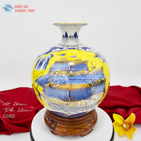 BÌNH HÚT LỘC VÀNG HOA VĂN VÀNG KIM THUẬN BUỒM XUÔI GIÓ