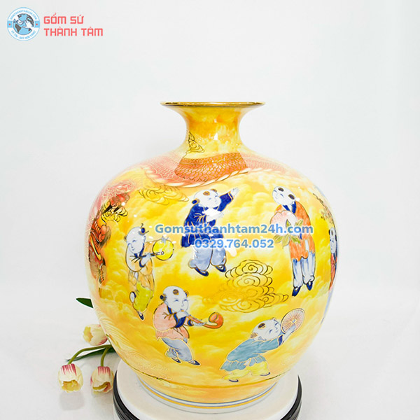 BÌNH HÚT LỘC VÀNG HOA VĂN VÀNG KIM BÁCH NHI BÁCH PHÚC