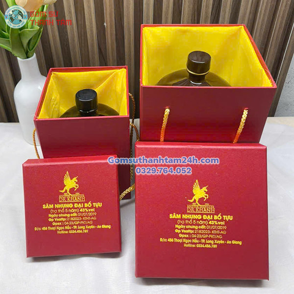 HỘP ĐỰNG NẬM RƯỢU IN LOGO THEO YÊU CẦU