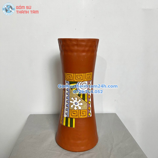 BÌNH HOA GỐM NÂU ĐỎ DÁNG LY ĐẸP MẮT, BỀN ĐẸP