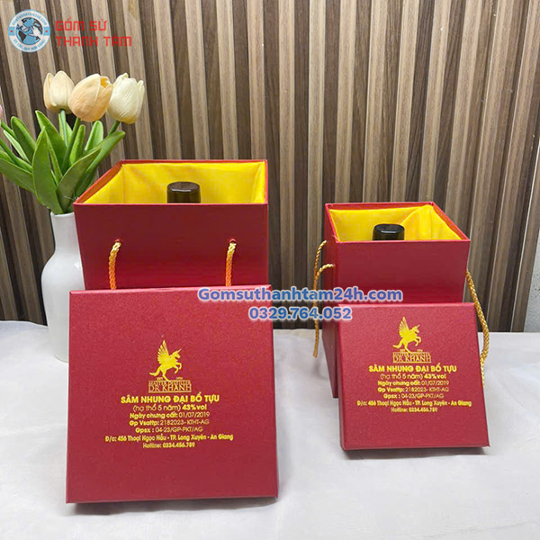 HỘP ĐỰNG NẬM RƯỢU IN LOGO THEO YÊU CẦU