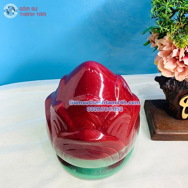 TRỤ CỔNG GỐM SỨ HÌNH HOA SEN TRANG TRÍ SÂN VƯỜN BỀN