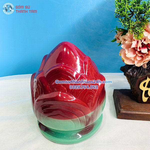 TRỤ CỔNG GỐM SỨ HÌNH HOA SEN TRANG TRÍ SÂN VƯỜN BỀN