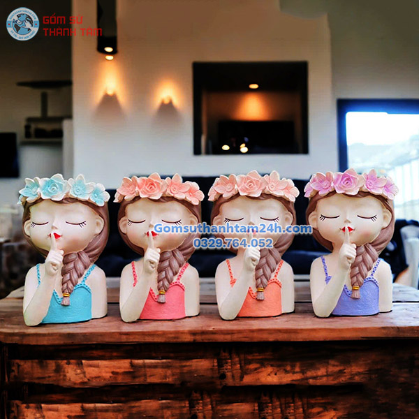 BÌNH HOA SÁNG TẠO KIỂU DÁNG CÔ GÁI ĐÁNG YÊU