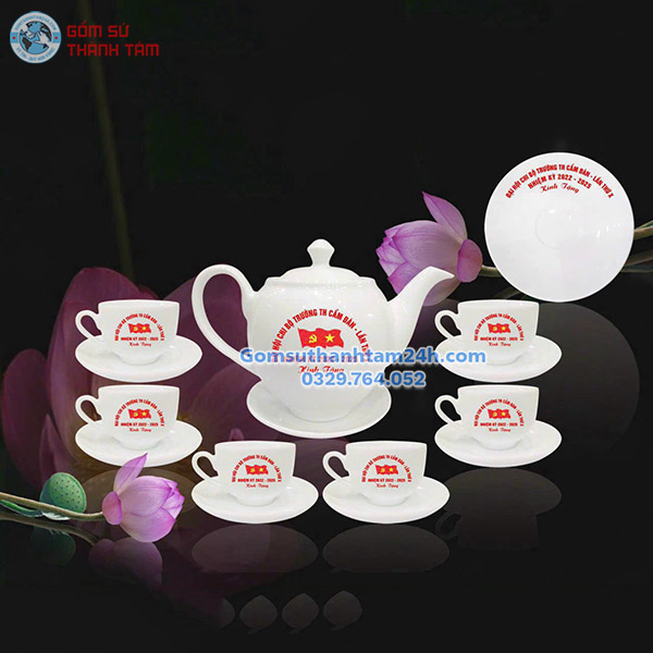 ẤM CHÉN TRẮNG IN LOGO GIÁ RẺ, MẪU MÃ ĐẸP, ĐA DẠNG