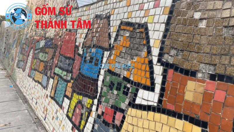 Đĩa sứ viền mây tre đan Mosaic mẫu 01